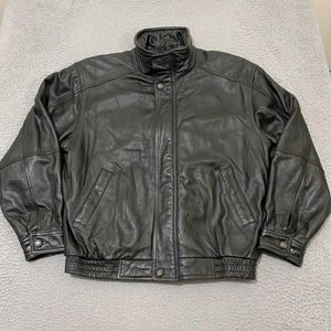 Vintage Leather Bomber Jacket