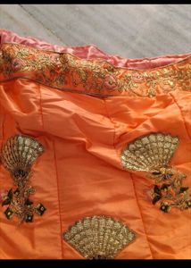 Peach Embroidered Lehenga choli