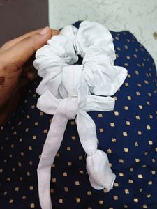 White Fabric Scrunchie