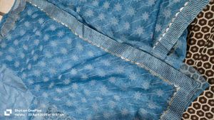 Sky Blue Floral Saree