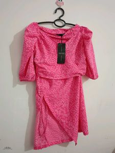 Ketch Pink Puff Sleeve Top and skirt