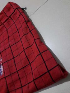 Red Checked Casual Pants