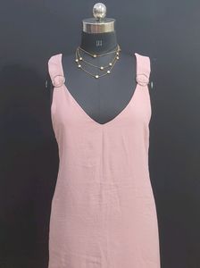 Peach Deep Neck Dress | Bust 38 | Waist 40 | Lengt