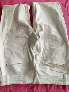 Slim Fit White Denim Jeans