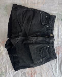 Black Denim Shorts