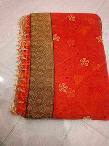 Elegant Orange Saree