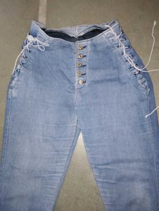 Blue Denim Jeans High Waist