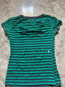 Green &amp; Black Striped Tee