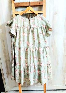 Light Green Cotton Dress Bust Size-48