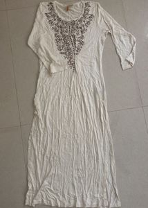 Embroidered White Kurta