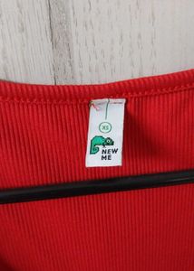 Red Ribbed Bodycon Dress