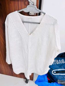 Elegant White Embroidered Top