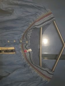 Brand New Half Shoulder Denim Top