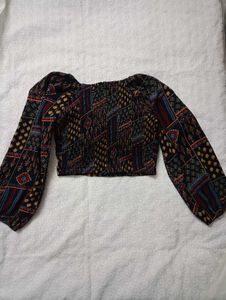 Padded Printed Crop Top