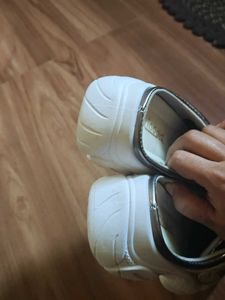 Lulu &amp; sky Silver &amp; White Mules/Sneakers