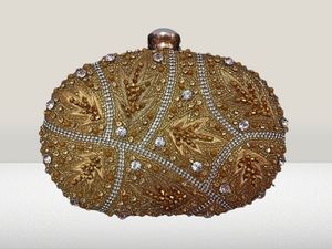 Crystal And Gold Embellished Clutch For Women
