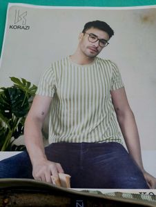 KORAZI Premium Striped Half Sleeve T-shirt Size 36
