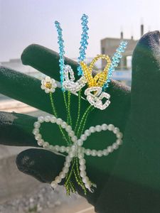 Floral Beaded Bag Charm