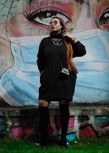 Turtle neck winter dress