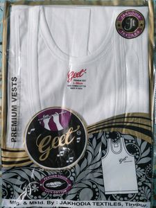 Geet Premium White Vests For Men