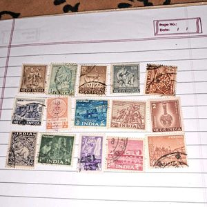 15 Antique Indian Stamps