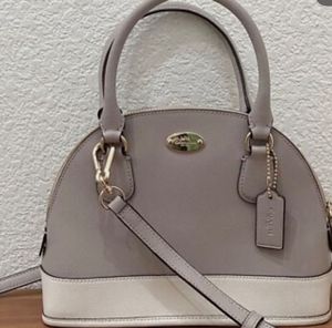 OrignaCoach Dome Satchel - Two-Tone Leather Handba