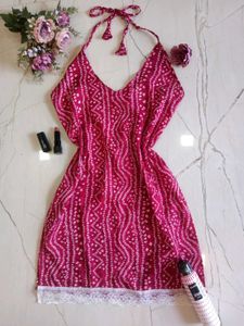 🆕 Trendy Dabu Halter Neck Corset Short Kurta ✨🎀