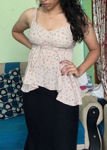 Floral Print Wrap Top.