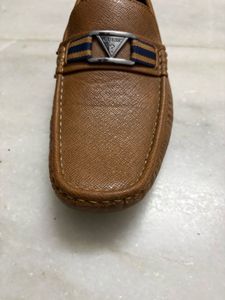 Guess Brown Leather Loafers