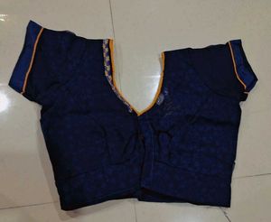 Elegant Yellow &amp; Navy Saree