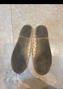 H&amp;M Original Orange Checkerboard  Espadrille Flats