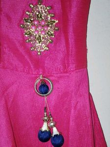 Pink Embroidery Design Anarkali