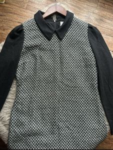 Houndstooth Contrast Dress