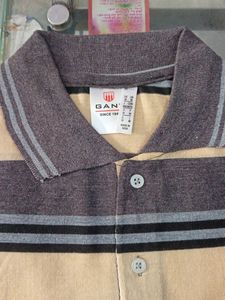 Gant Brown Cream Color T Shirt For Men Women