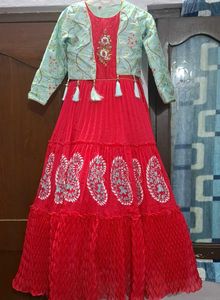 Girls Red Dress With Jacket