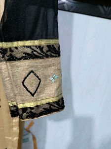 Black and cream colour party wear beautiful dress
