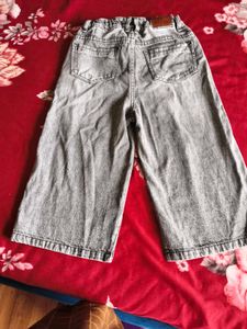 girls wide leg torn slit jeans