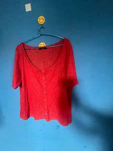 Only Red Button Down Shirt