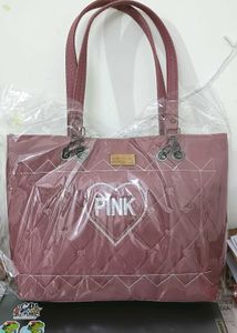 Pink Quilted Tote Bag