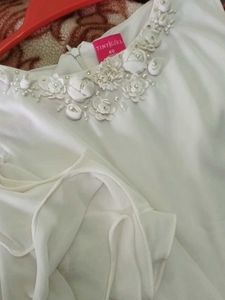 White Cold-Shoulder Top