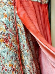 Orange Ethnic Floor Length Gown Affordable