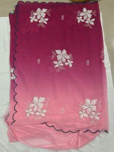 Pink Ombre Saree
