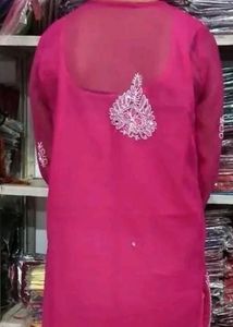 Pink Embroidered Kurta
