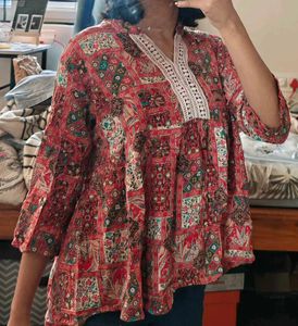 Red Printed Top