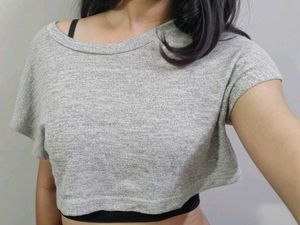 Gray Crop Top