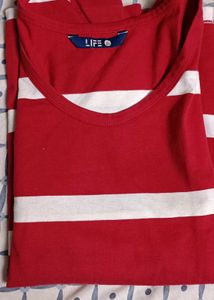 Red &amp; White Striped Top