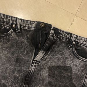 Acid Wash Denim Mini Skirt