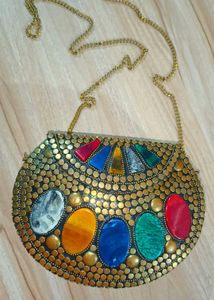 Multicolore Stone Clutch Sling-bag