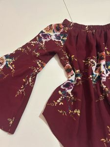 Floral Bell Sleeve Top