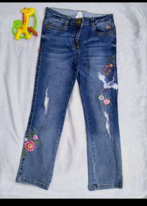 Girls Embroidery Jeans